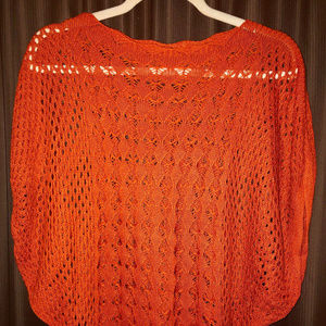 Burnt Orange Delicate Knit Bat Wing Top
